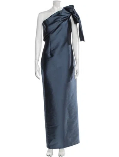 Pre-owned Sachin & Babi One-shoulder Long Dress In Blue