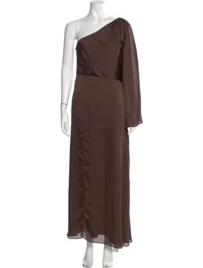 Pre-owned Sachin & Babi One-shoulder Long Dress In Brown