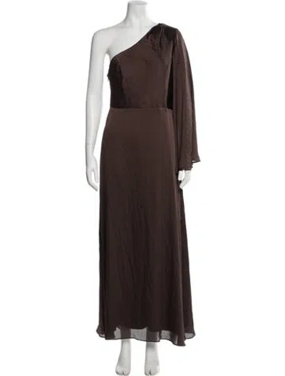 Pre-owned Sachin & Babi One-shoulder Long Dress In Brown