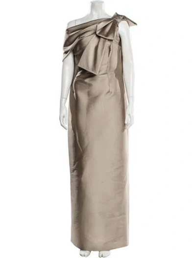 Pre-owned Sachin & Babi One-shoulder Long Dress In Brown