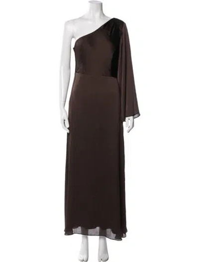 Pre-owned Sachin & Babi One-shoulder Long Dress In Brown