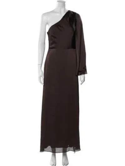 Pre-owned Sachin & Babi One-shoulder Long Dress In Brown