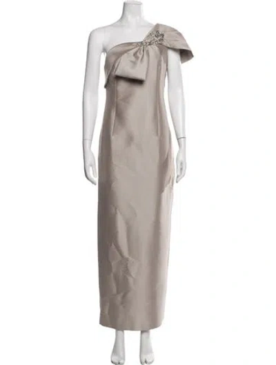 Pre-owned Sachin & Babi One-shoulder Long Dress In Brown/neutrals