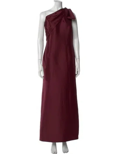 Pre-owned Sachin & Babi One-shoulder Long Dress In Burgundy