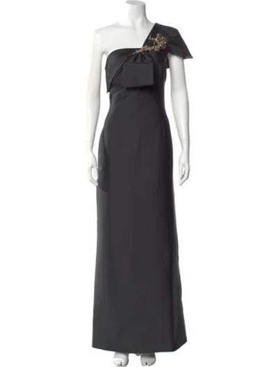 Pre-owned Sachin & Babi One-shoulder Long Dress In Gray