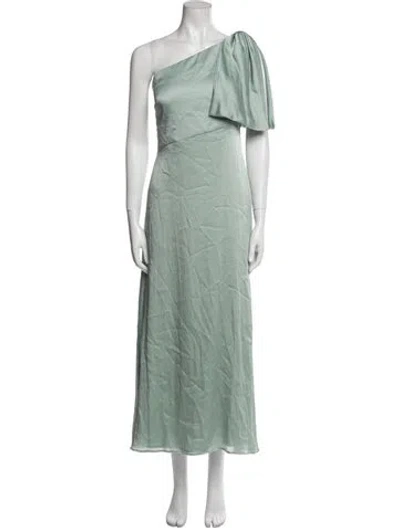 Pre-owned Sachin & Babi One-shoulder Long Dress In Green