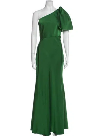 Pre-owned Sachin & Babi One-shoulder Long Dress In Green