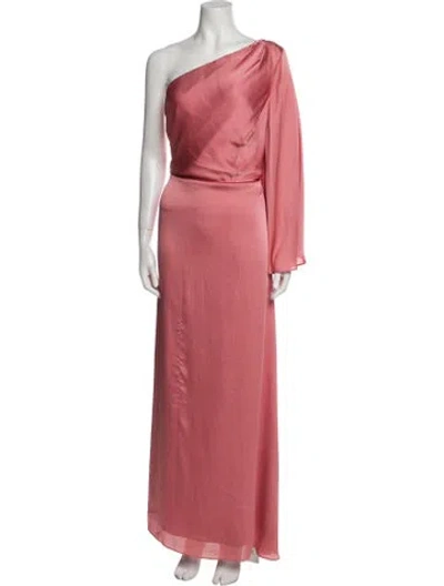 Pre-owned Sachin & Babi One-shoulder Long Dress In Pink