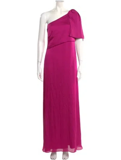 Pre-owned Sachin & Babi One-shoulder Long Dress In Pink
