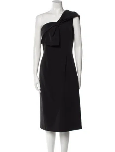 Pre-owned Sachin & Babi One-shoulder Midi Length Dress In Black