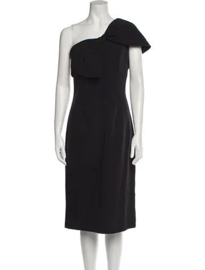 Pre-owned Sachin & Babi One-shoulder Midi Length Dress In Black