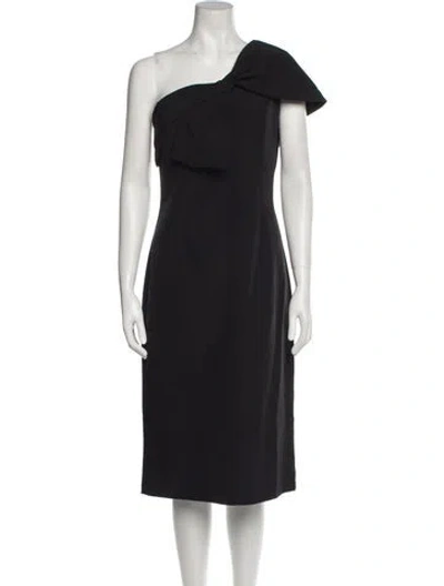 Pre-owned Sachin & Babi One-shoulder Midi Length Dress In Black