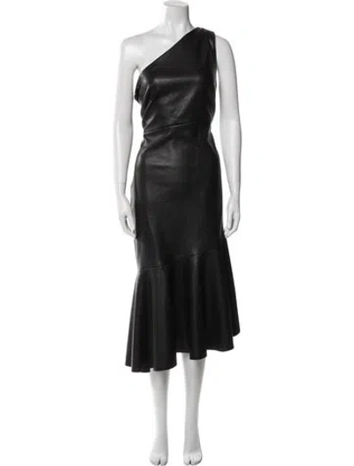 Pre-owned Sachin & Babi One-shoulder Midi Length Dress In Black