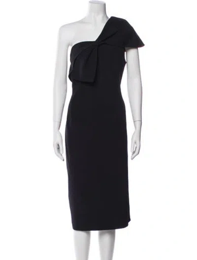 Pre-owned Sachin & Babi One-shoulder Midi Length Dress In Black