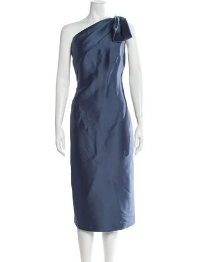 Pre-owned Sachin & Babi One-shoulder Midi Length Dress In Blue