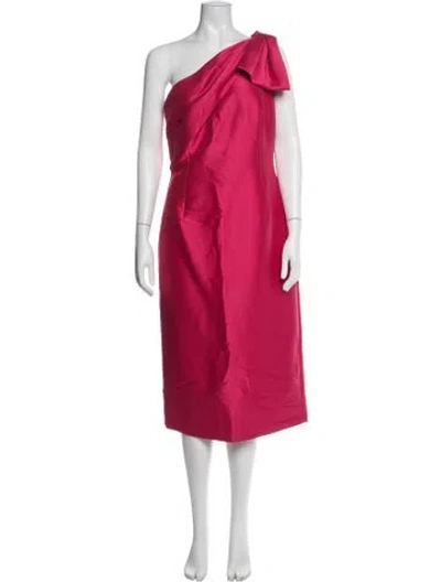 Pre-owned Sachin & Babi One-shoulder Midi Length Dress In Pink