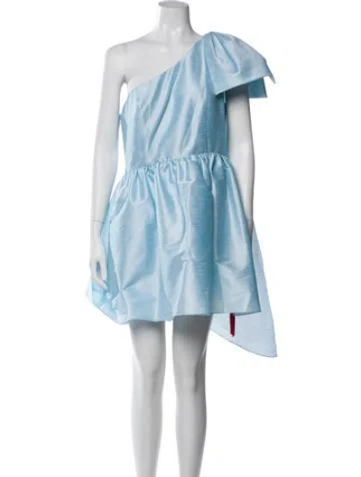 Pre-owned Sachin & Babi One-shoulder Mini Dress In Blue
