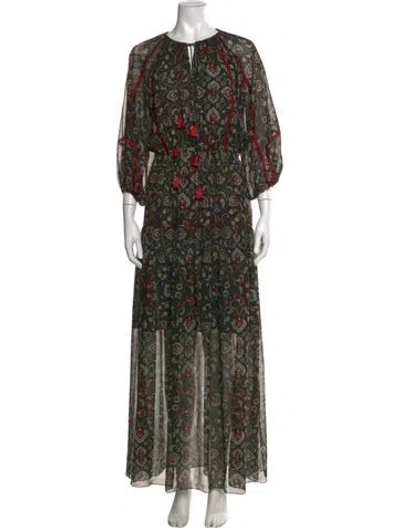 Pre-owned Sachin & Babi Paisley Print Long Dress In Black