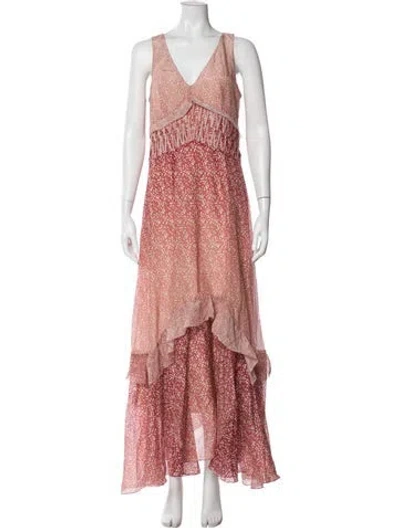 Pre-owned Sachin & Babi Paisley Print Long Dress W/ Tags In Red