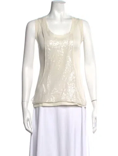 Pre-owned Sachin & Babi Patterned Crew Neck Top In Neutrals
