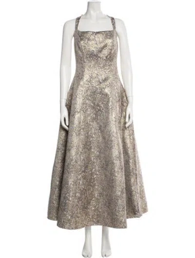 Pre-owned Sachin & Babi Patterned Long Dress In Gray