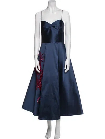 Pre-owned Sachin & Babi Patterned Long Dress W/ Tags In Blue