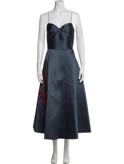 Pre-owned Sachin & Babi Patterned Midi Length Dress W/ Tags In Blue