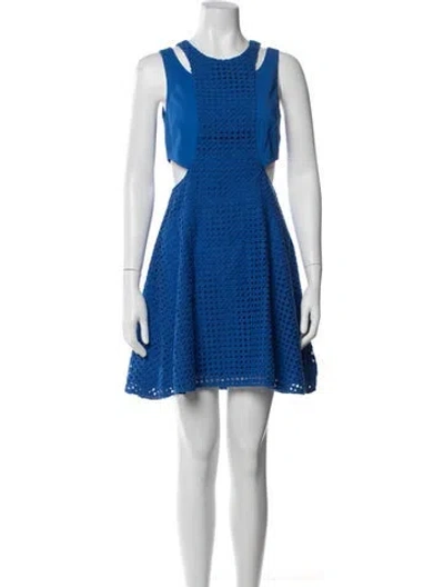 Pre-owned Sachin & Babi Patterned Mini Dress In Blue