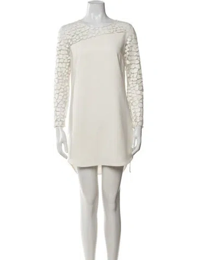 Pre-owned Sachin & Babi Patterned Mini Dress In White