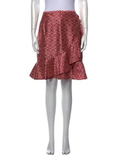 Pre-owned Sachin & Babi Patterned Mini Skirt In Red