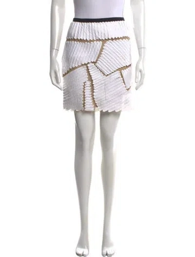 Pre-owned Sachin & Babi Patterned Mini Skirt In White