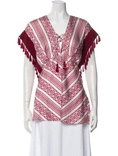 Pre-owned Sachin & Babi Patterned V-neck Top In Pink