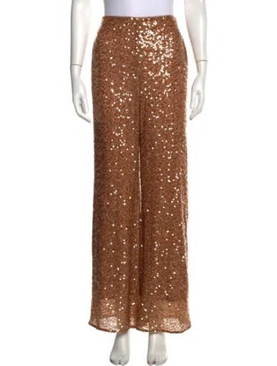 Pre-owned Sachin & Babi Patterned Wide Leg Pants In Brown
