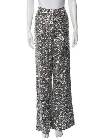 Pre-owned Sachin & Babi Patterned Wide Leg Pants In Gray