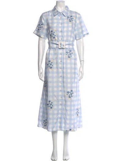 Pre-owned Sachin & Babi Plaid Print Long Dress In Blue