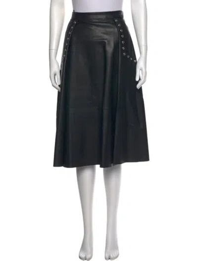 Pre-owned Sachin & Babi Pleated Accents Knee-length Skirt In Black