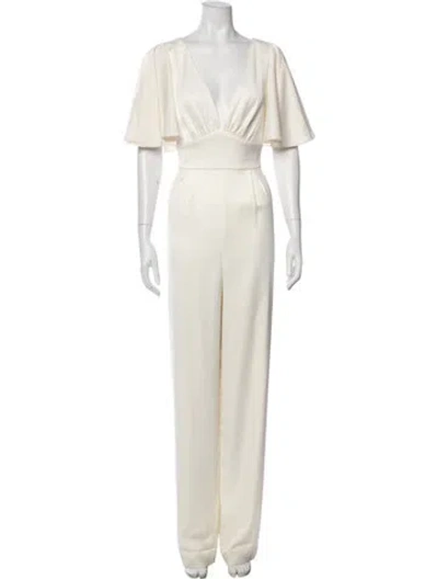 Pre-owned Sachin & Babi Plunge Neckline Jumpsuit In Neutral