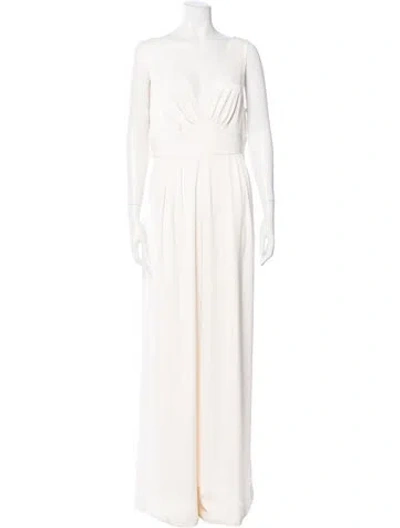 Pre-owned Sachin & Babi Plunge Neckline Jumpsuit In Neutral