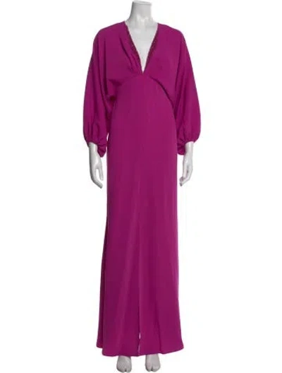 Pre-owned Sachin & Babi Plunge Neckline Long Dress W/ Tags In Pink