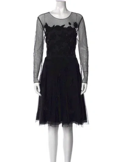 Pre-owned Sachin & Babi Polka Dot Print Knee-length Dress In Black