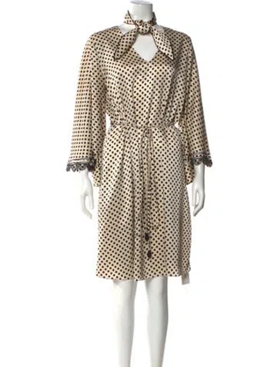 Pre-owned Sachin & Babi Polka Dot Print Knee-length Dress In Neutral