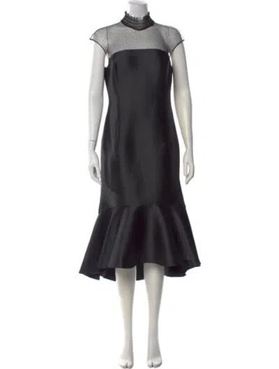 Pre-owned Sachin & Babi Polka Dot Print Midi Length Dress In Black