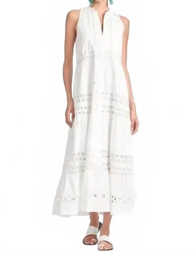 Sachin & Babi Positano Button-up Sleeveless Long Maxi Dress In White In Gray