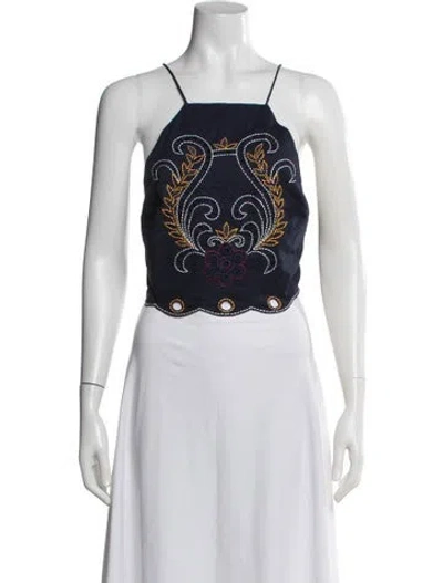 Pre-owned Sachin & Babi Printed Halterneck Crop Top In Pink