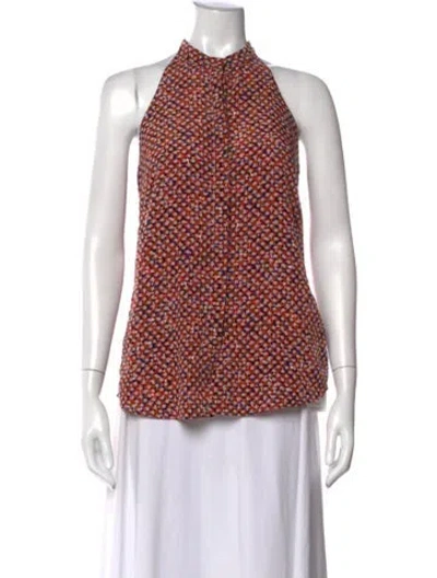 Pre-owned Sachin & Babi Printed Halterneck Top In Multi