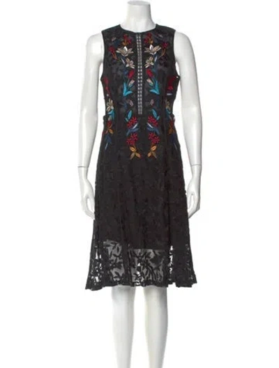 Pre-owned Sachin & Babi Printed Knee-length Dress In Black