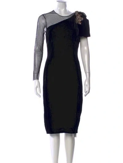 Pre-owned Sachin & Babi Printed Knee-length Dress In Black