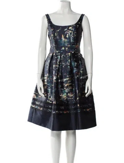 Pre-owned Sachin & Babi Printed Knee-length Dress In Blue