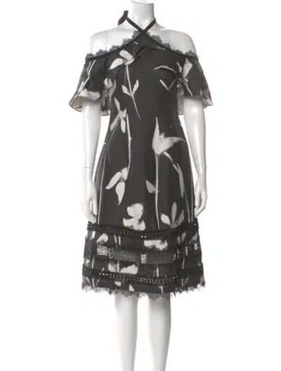 Pre-owned Sachin & Babi Printed Knee-length Dress In Gray