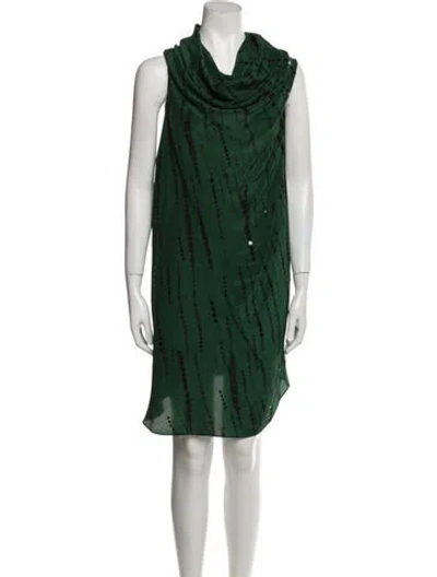 Pre-owned Sachin & Babi Printed Knee-length Dress In Green